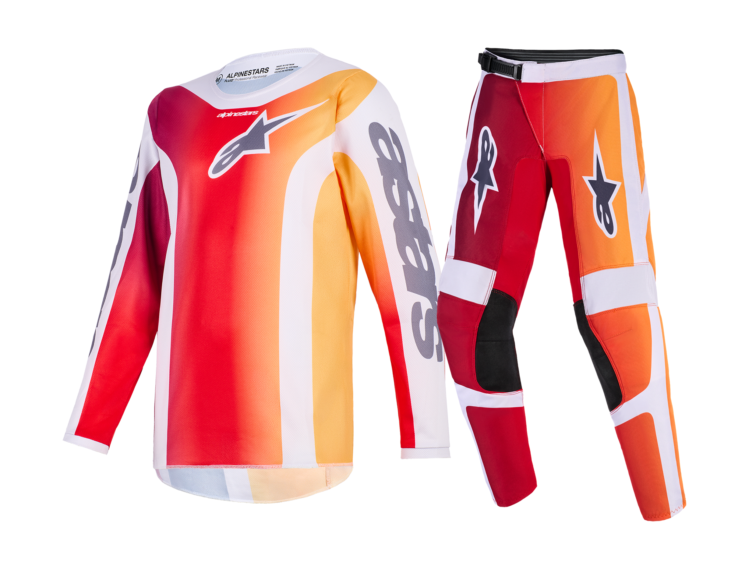 Alpinestars Kinder Crosskleding 2026 Fluid Portl - Rood / Licht Grijs / Donker Grijs