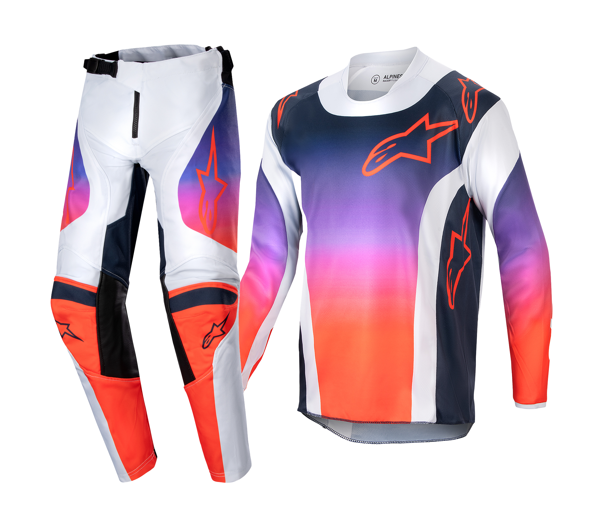 Alpinestars Kinder Crosskleding Racer Hoen - Licht Grijs / Hot Oranje / Zwart