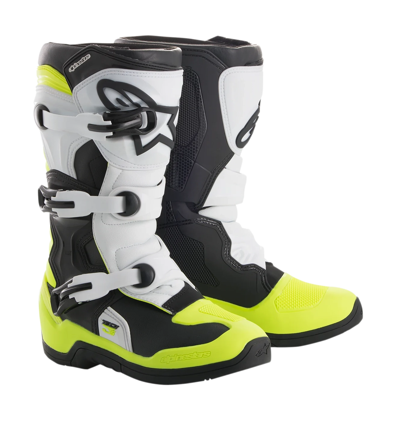 Alpinestars Kinder Crosslaarzen Tech 3S - Zwart / Wit / Geel Fluo