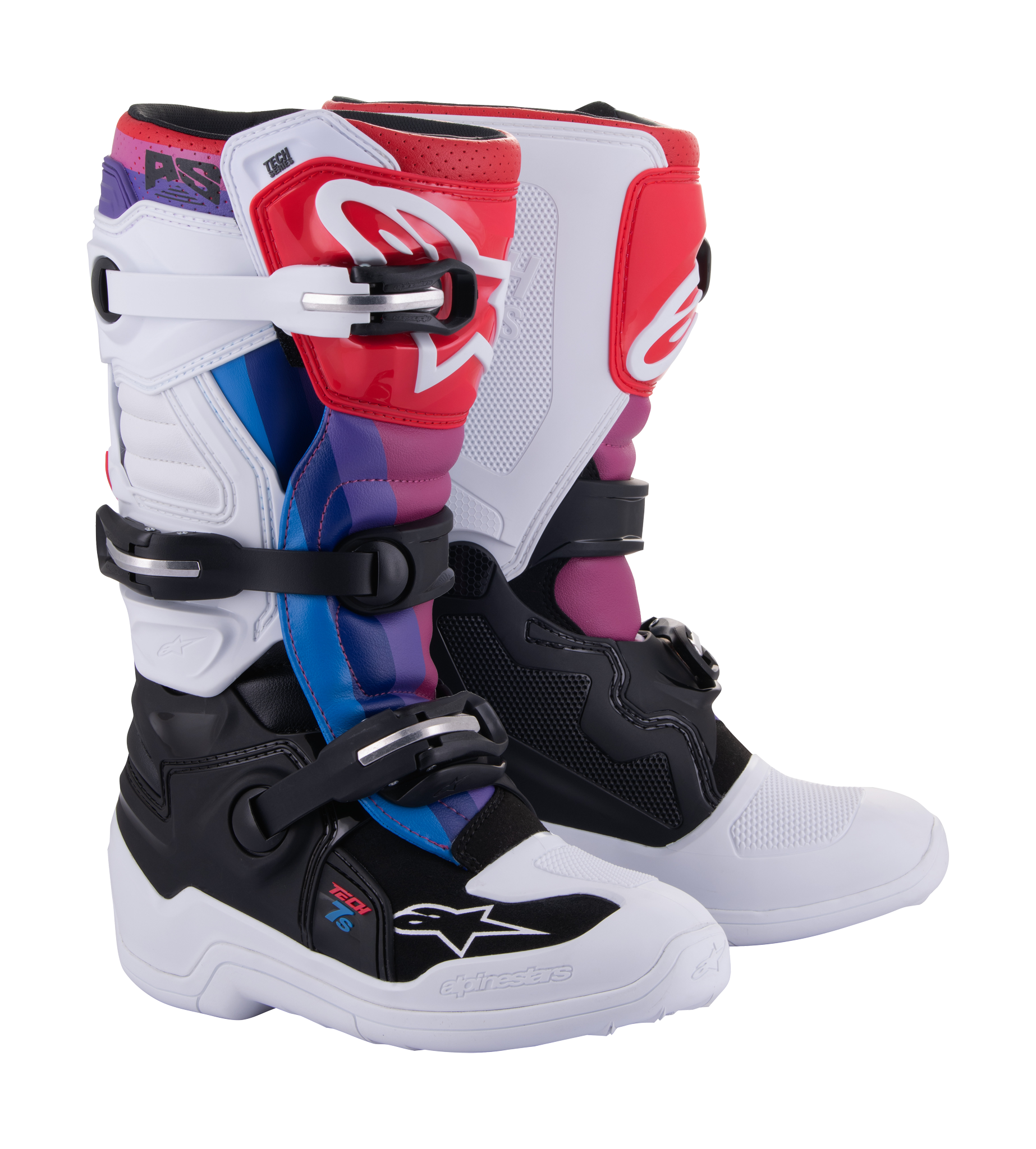 Alpinestars Kinder Crosslaarzen Tech 7S - Wit / Zwart / Rainbow