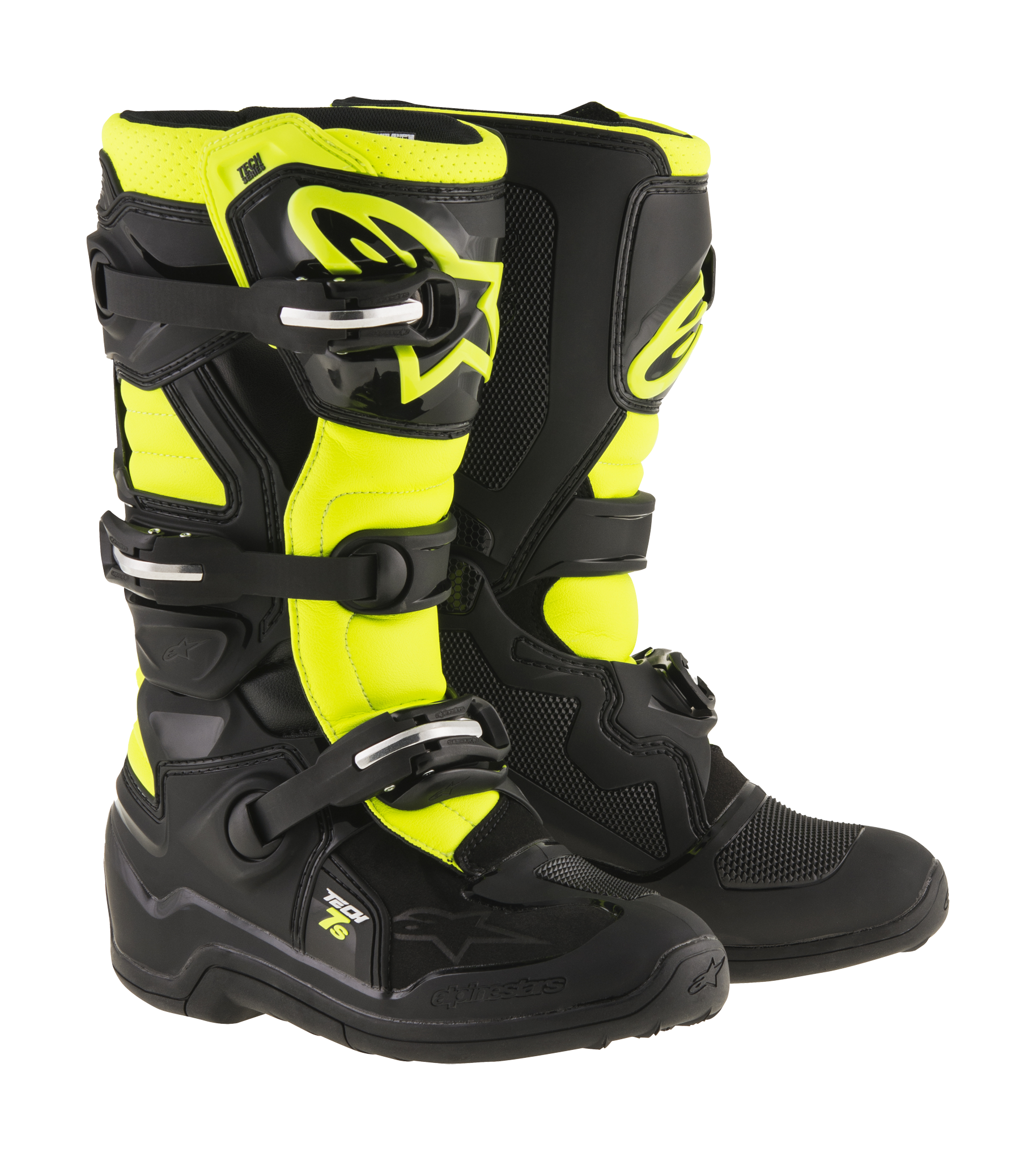 Alpinestars Kinder Crosslaarzen Tech 7S - Zwart / Geel Fluo