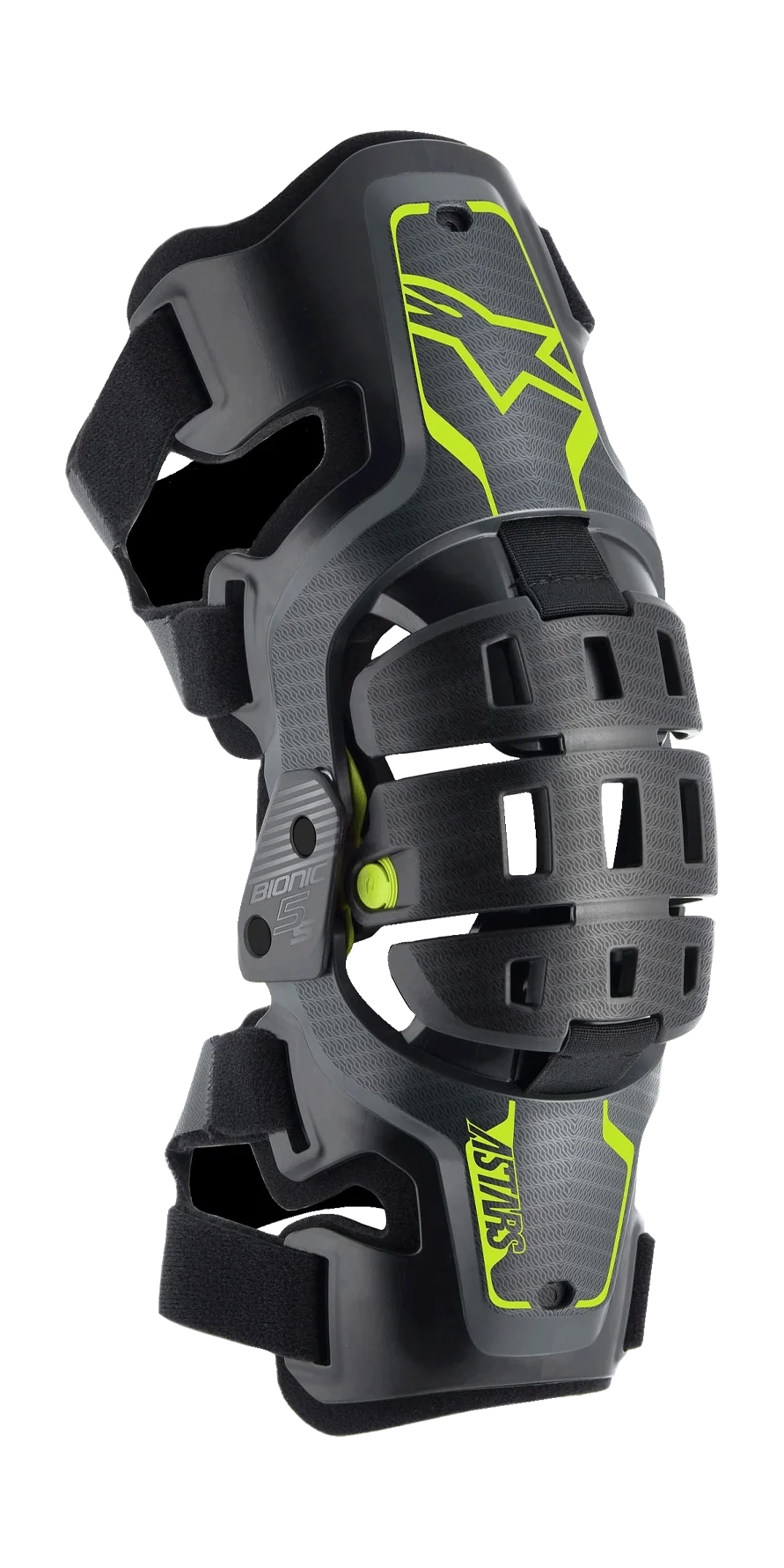 Alpinestars Kinder Kniebraces Bionic 5S - Zwart / Antraciet / Fluo Geel