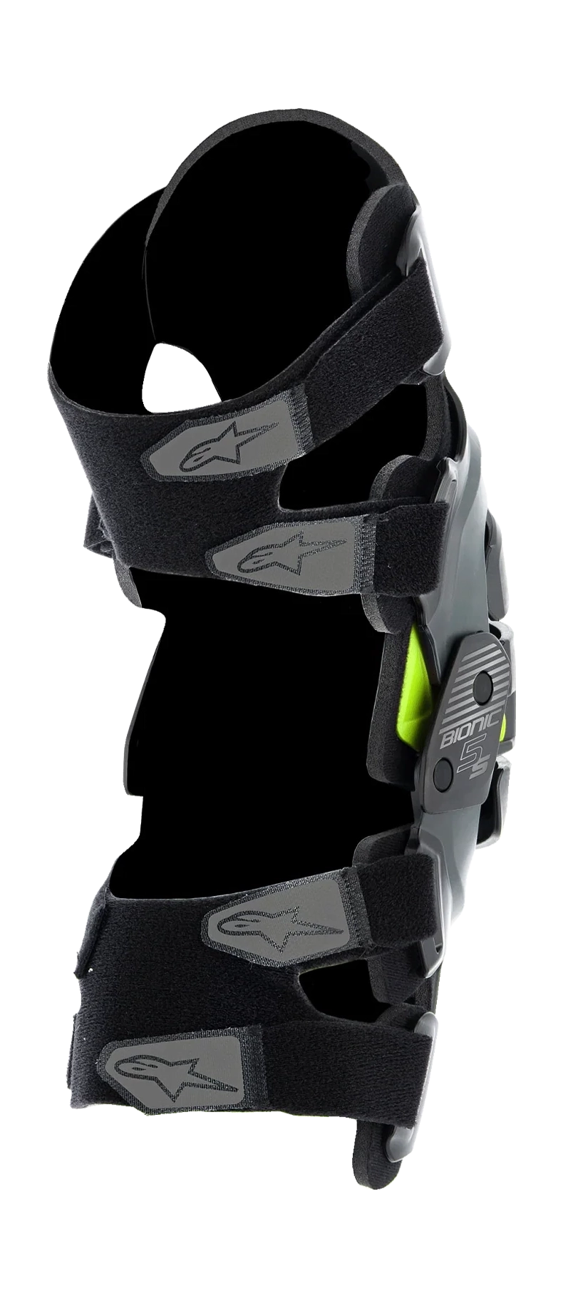 Alpinestars Kinder Kniebraces Bionic 5S - Zwart / Antraciet / Fluo Geel