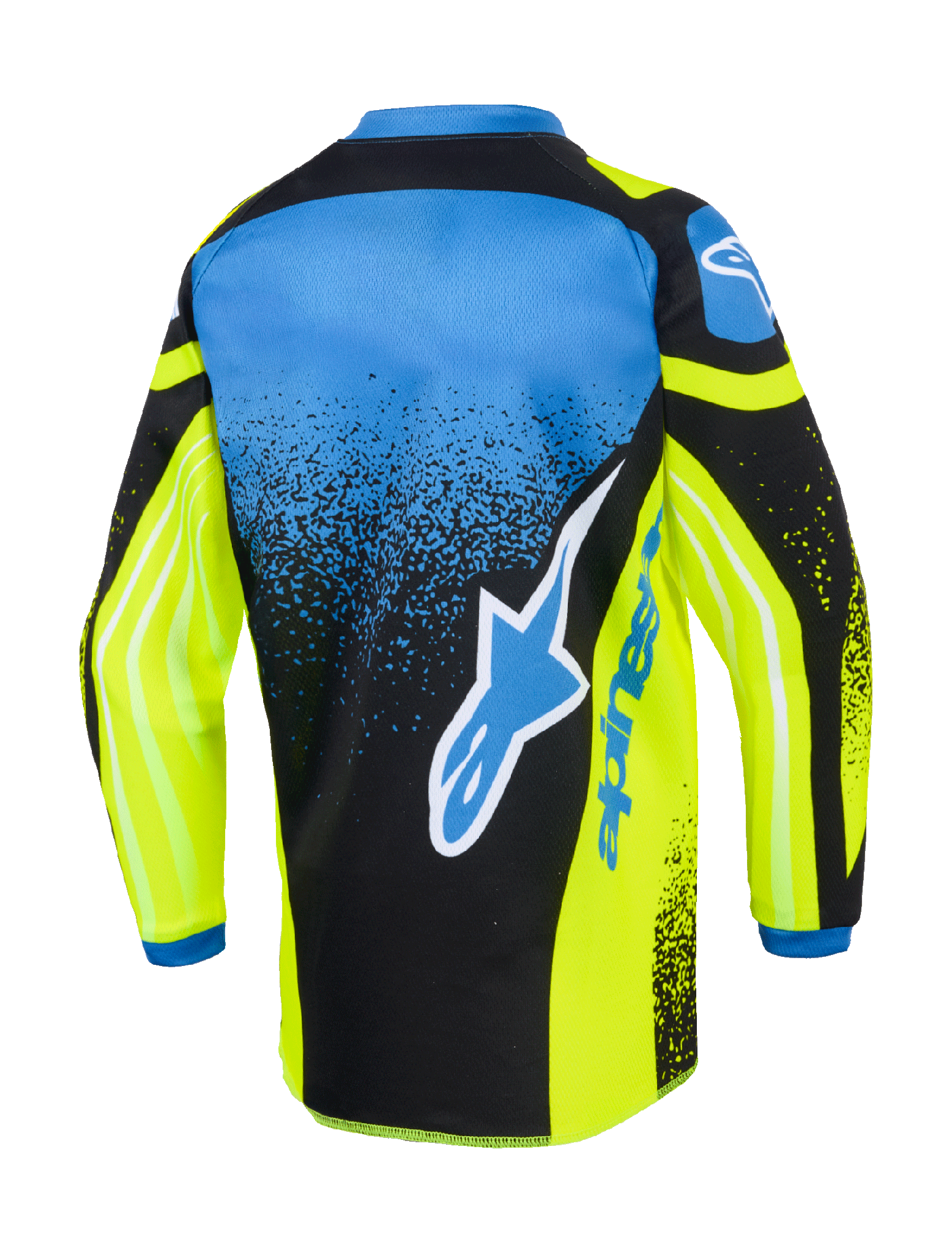 Alpinestars Mini Cross Shirt 2026 Racer Nomur - Donker Navy / Fluo Geel / Ucla / Blauw