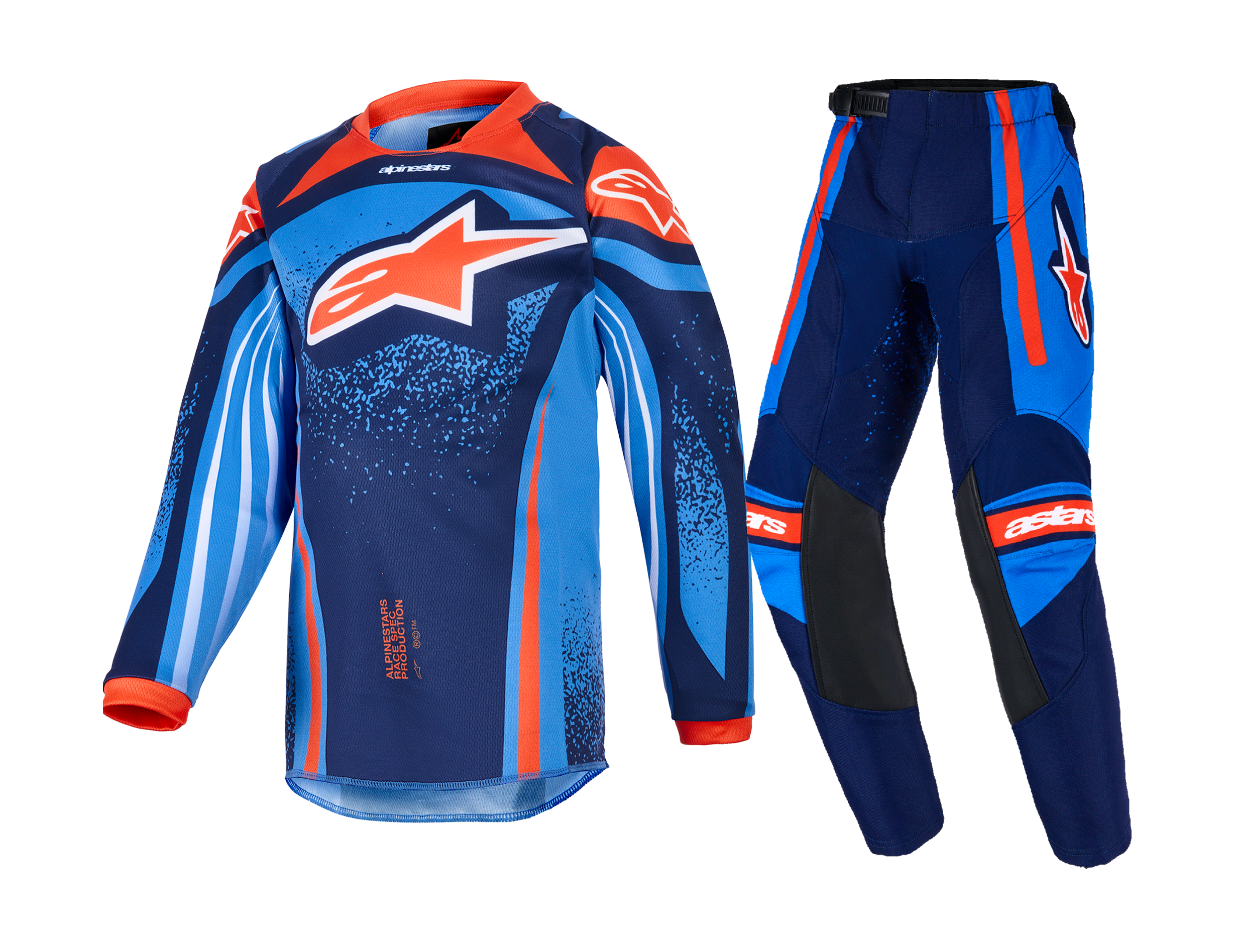 Alpinestars Mini Crosskleding 2026 Racer Nomur - Donker Navy / Oranje / Ucla / Blauw