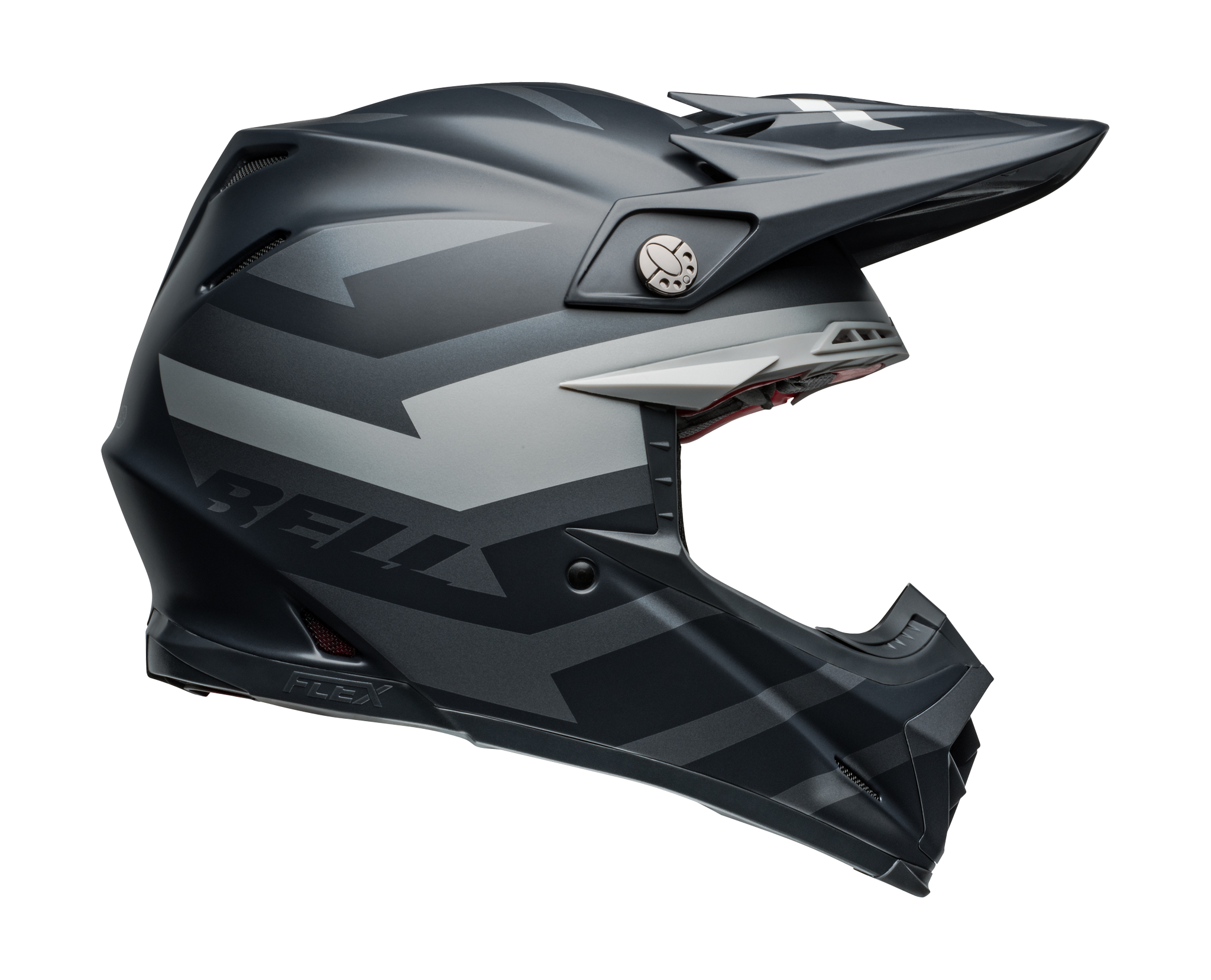Bell Crosshelm Moto-9S Flex Banshee - Satin Zwart / Zilver