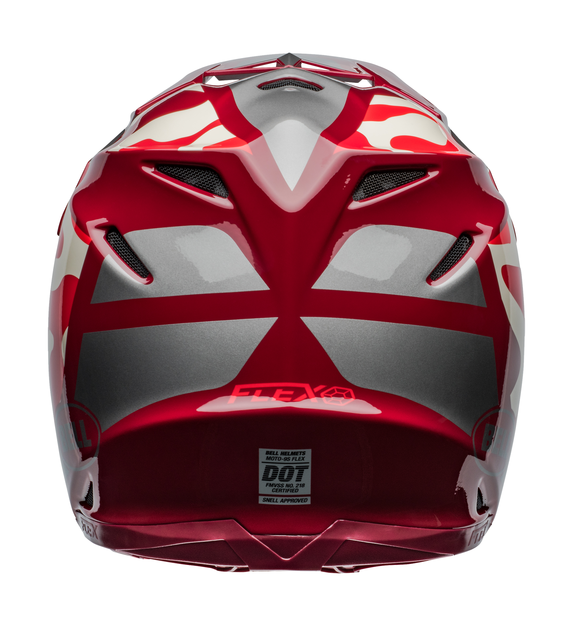 Bell Crosshelm Moto-9S Flex Ferrandis Mechant - Rood / Zilver