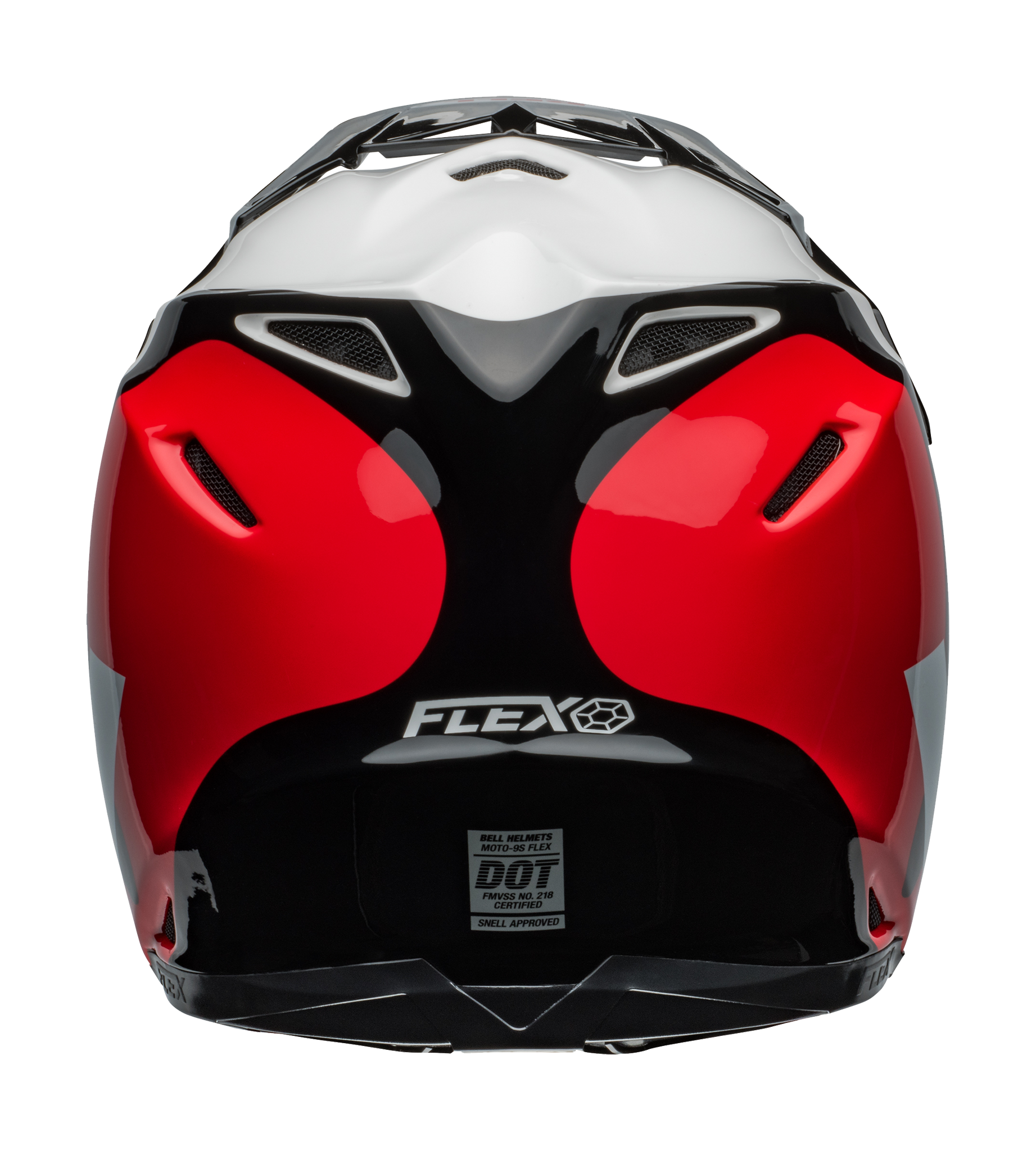 Bell Crosshelm Moto-9S Flex Hello Cousteau Stripes - Wit / Rood