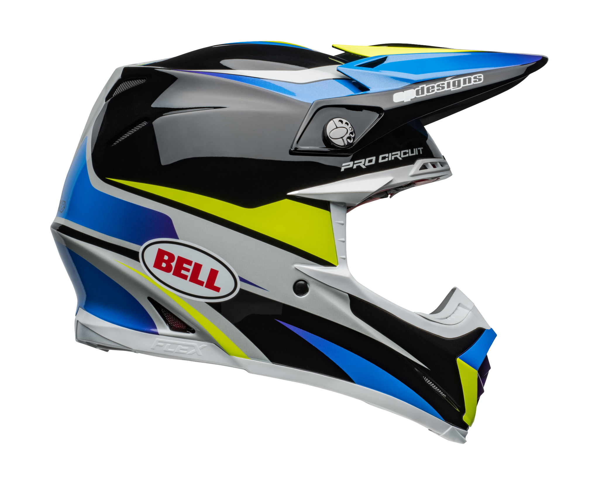 Bell Crosshelm Moto-9S Flex Pro Circuit 24 - Zwart / Blauw