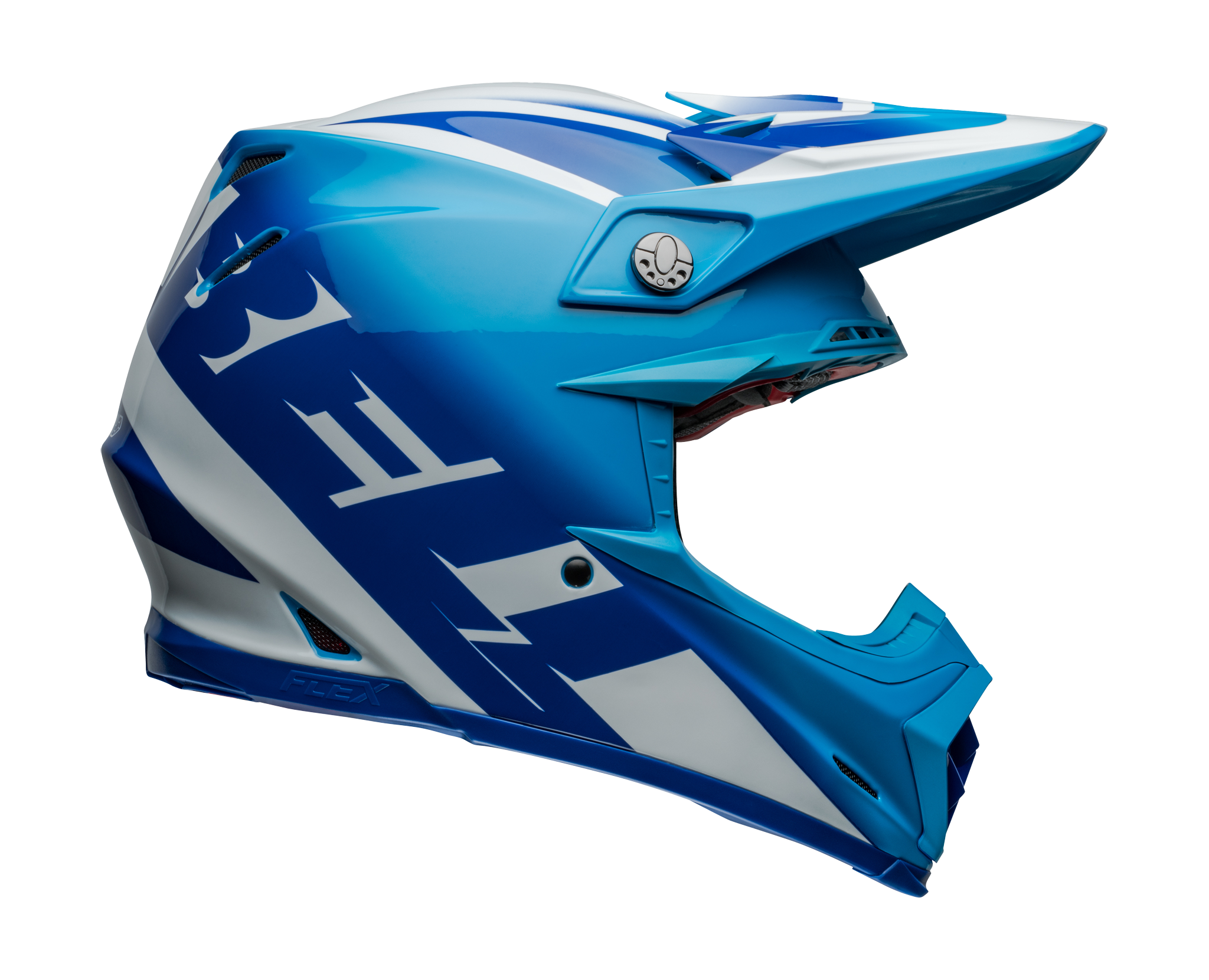 Bell Crosshelm Moto-9S Flex Rail - Blauw / Wit