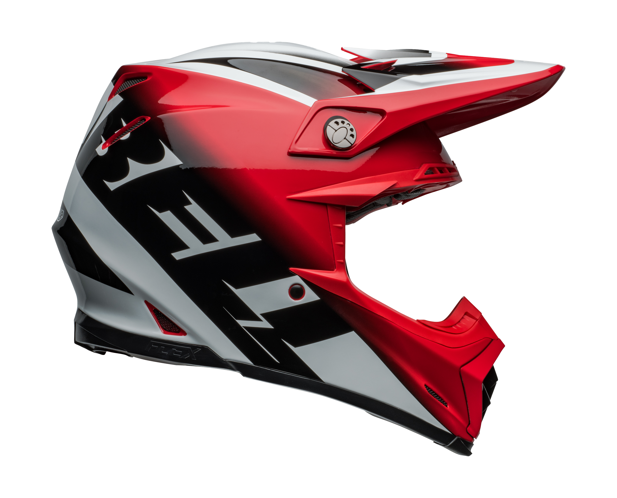 Bell Crosshelm Moto-9S Flex Rail - Rood / Wit