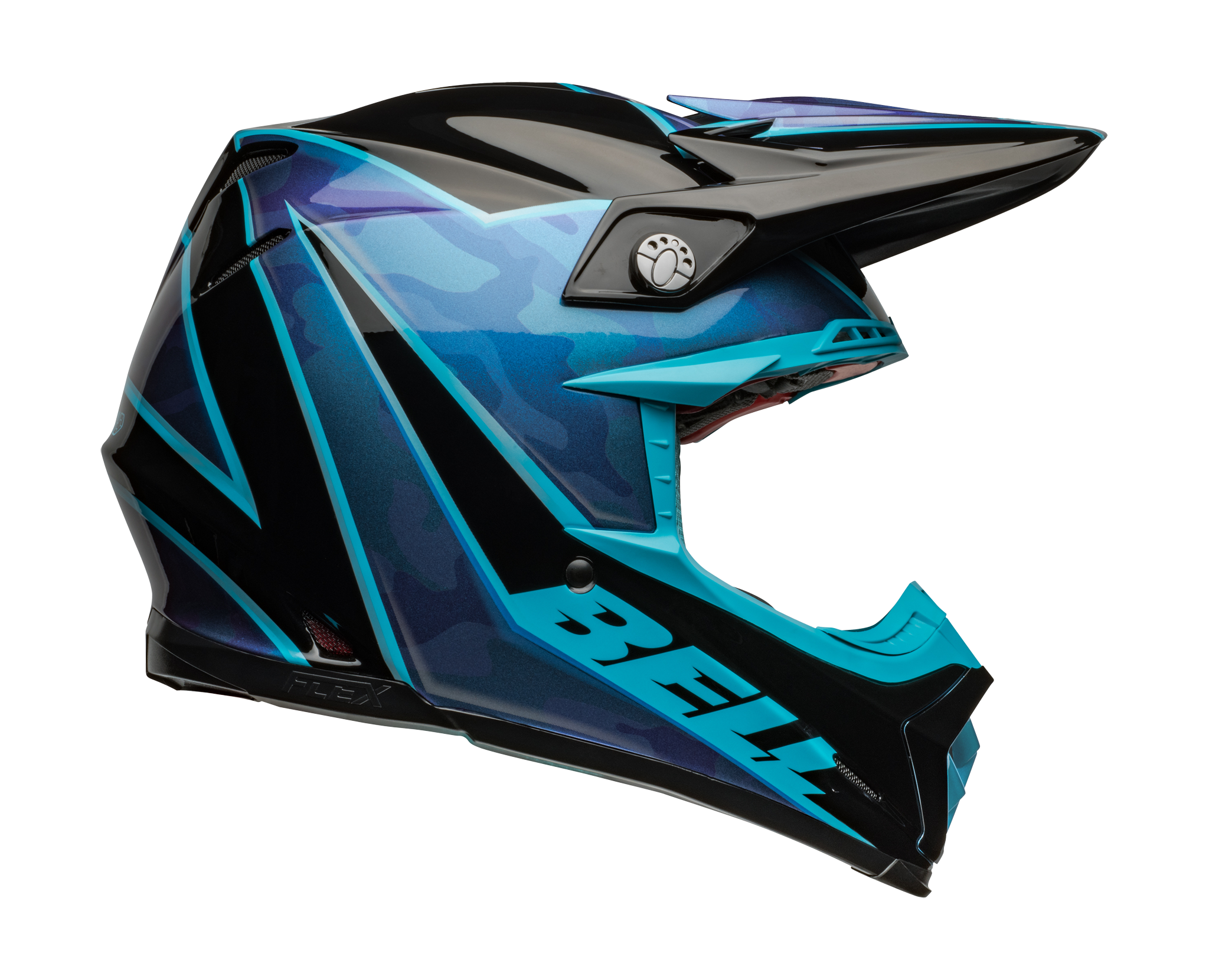 Bell Crosshelm Moto-9S Flex Sprite - Zwart / Blauw