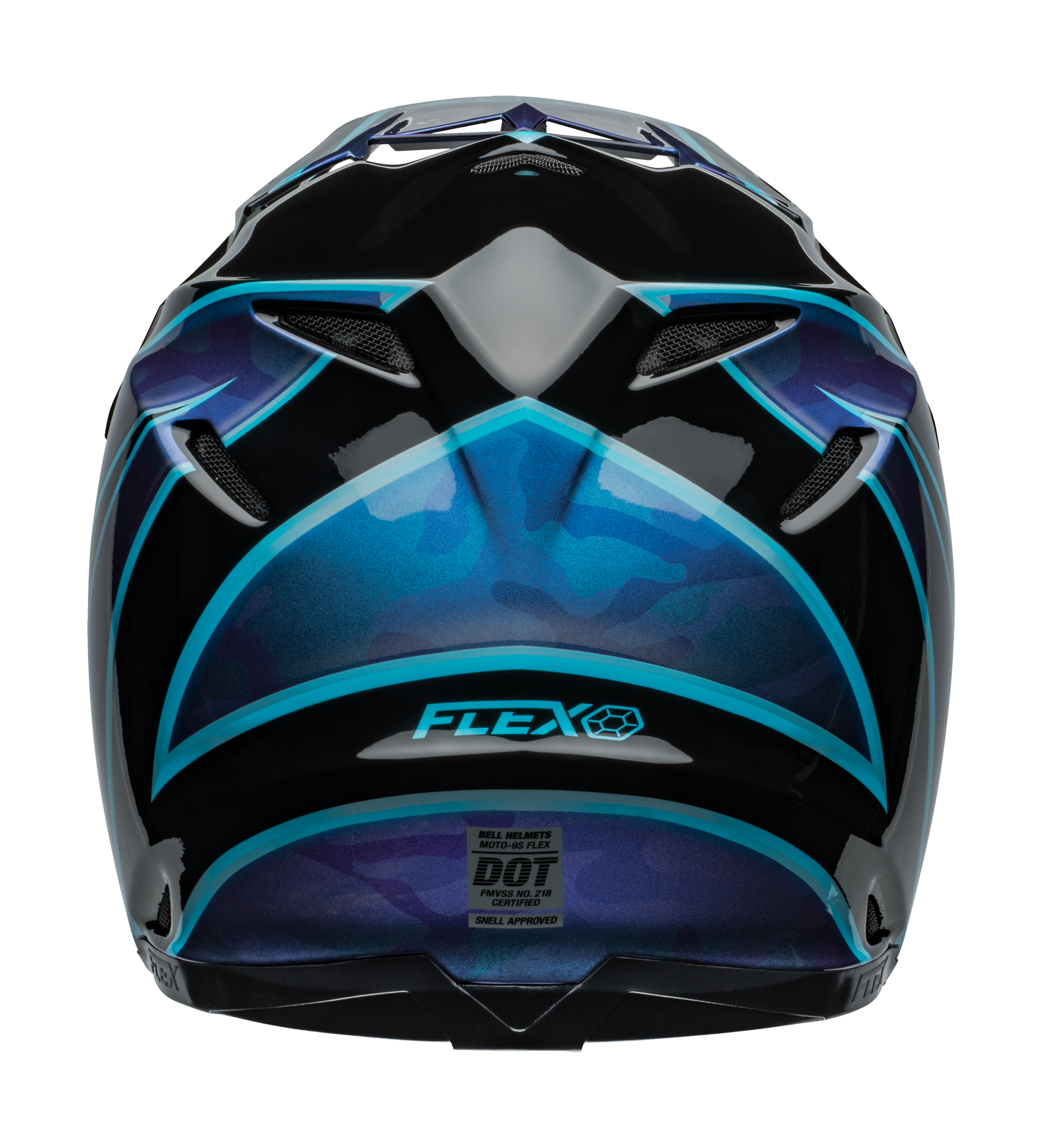 Bell Crosshelm Moto-9S Flex Sprite - Zwart / Blauw