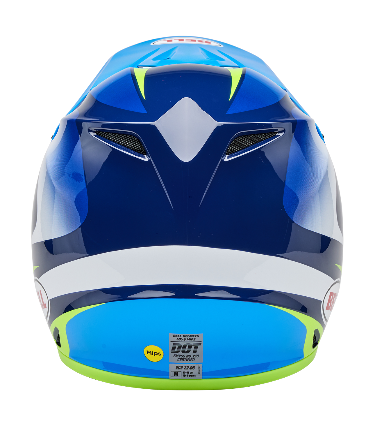 Bell Crosshelm MX-9 Jackal - Blauw / HiViz Geel