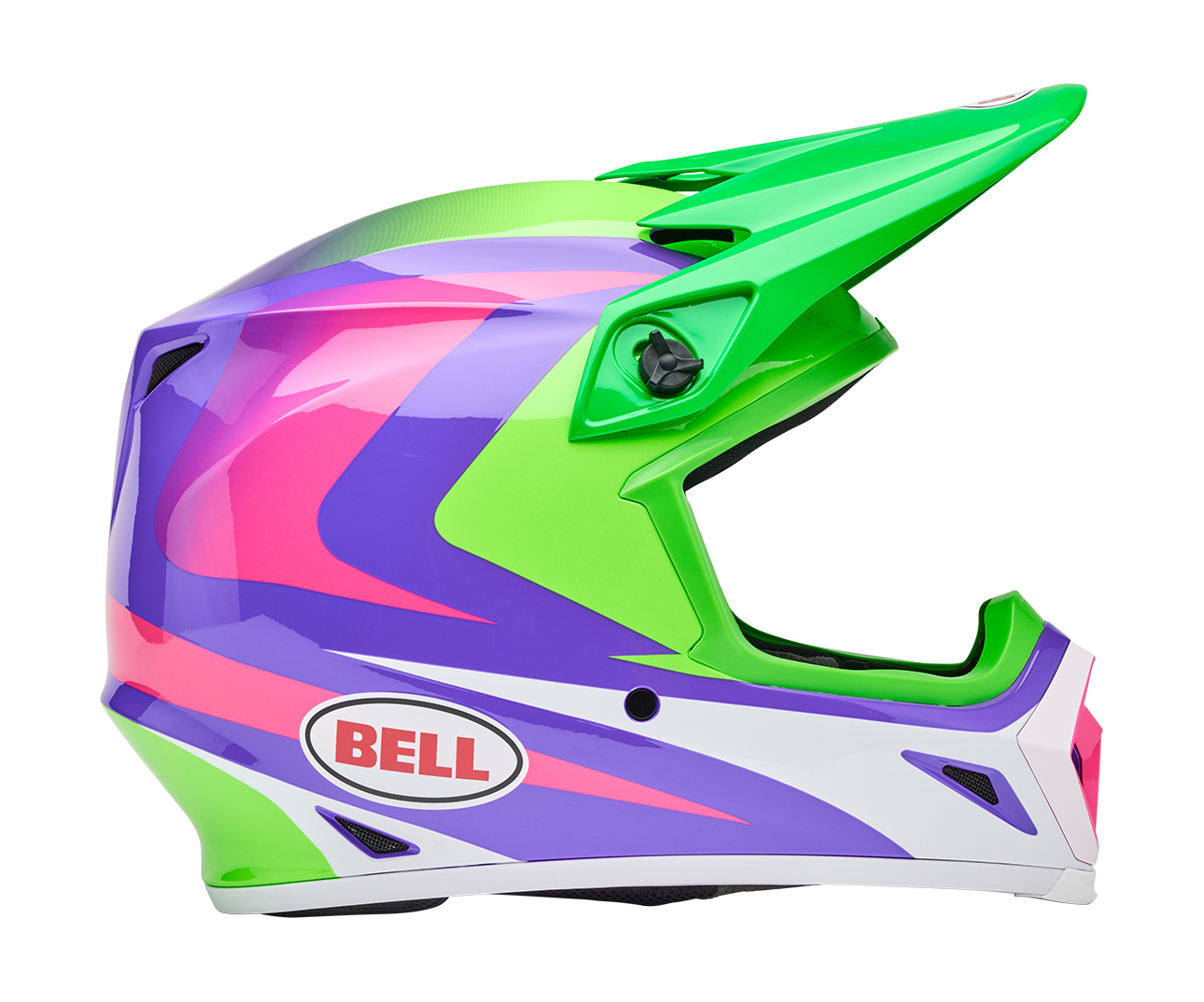 Bell Crosshelm MX-9 Jackal - HiViz Groen / Paars