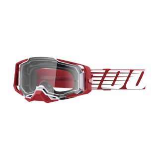 100% Crossbril Armega Oversized Deep Red - Clear Lens