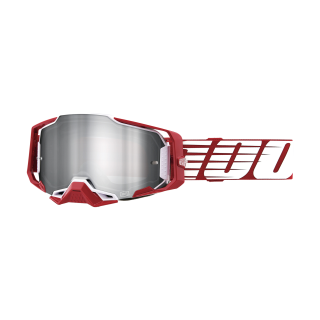 100% Crossbril Armega Oversized Deep Red - Spiegel Zilver Flash Lens