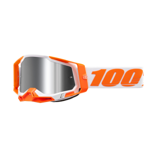 100% Crossbril Racecraft 2 Orange - Spiegel Zilver Flash Lens