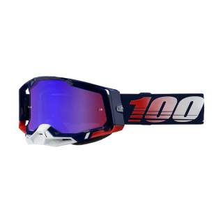 100% Crossbril Racecraft 2 Republic - Spiegel Rood / Blauw Lens