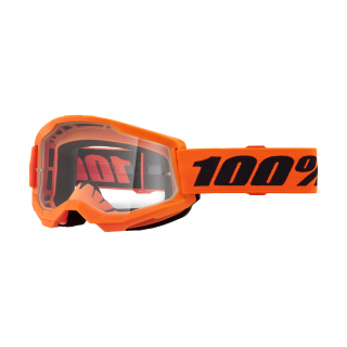 100% Crossbril Strata 2 Neon Orange - Clear Lens
