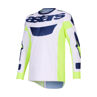 Alpinestars Cross Shirt 2026 Racer Air Riway - Licht Grijs / Fluo Geel / Blauw