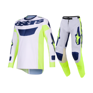 Alpinestars Crosskleding 2026 Racer Air Riway - Licht Grijs / Fluo Geel / Blauw