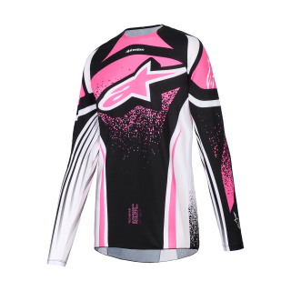 Alpinestars Dames Cross Shirt 2026 Techstar Nomur - Zwart / Wit / Fuchsia
