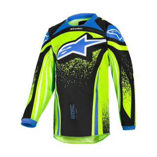 Alpinestars Mini Cross Shirt 2026 Racer Nomur - Donker Navy / Fluo Geel / Ucla / Blauw