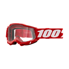 100% Crossbril Accuri 2 Neon Red - Clear Lens