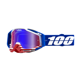 100% Crossbril Racecraft 1 Anthem - Spiegel Rood / Blauw Lens