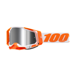 100% Crossbril Racecraft 2 Orange - Spiegel Zilver Flash Lens