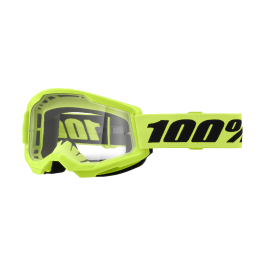 100% Crossbril Strata 2 Neon Yellow - Clear Lens