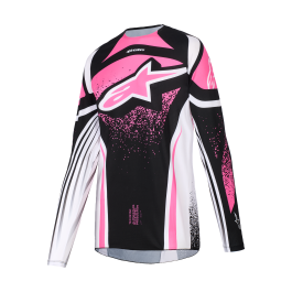 Alpinestars Dames Cross Shirt 2026 Techstar Nomur - Zwart / Wit / Fuchsia