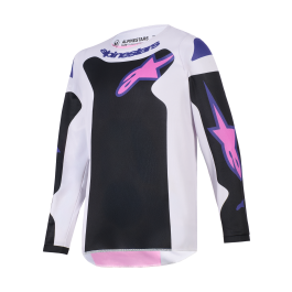 Alpinestars Kinder Cross Shirt 2026 Fluid Grid - Zwart / Licht Grijs / Paars