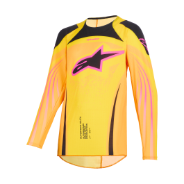 Alpinestars Kinder Cross Shirt 2026 Supertech Nomur - Oranje / Geel / Roze