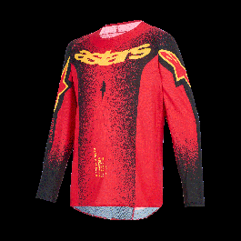 Alpinestars Kinder Cross Shirt 2026 Supertech Scenz - Rood / Zwart / Geel
