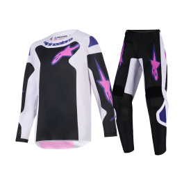 Alpinestars Kinder Crosskleding 2026 Fluid Grid - Zwart / Licht Grijs / Paars