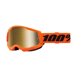 100% Crossbril Strata 2 Neon Orange - Spiegel True Goud Lens
