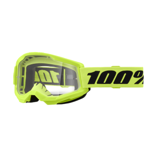 100% Crossbril Strata 2 Neon Yellow - Clear Lens
