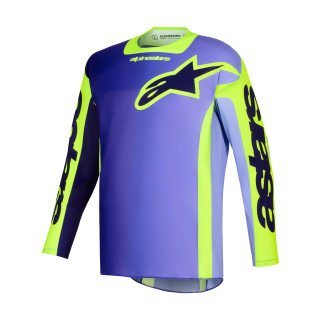 Alpinestars Cross Shirt 2026 Racer Portl - Paars / Fluo Geel