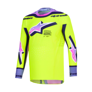 Alpinestars Cross Shirt 2026 Supertech Vista - Geel / Paars / Zwart