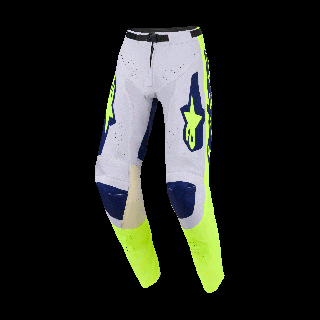 Alpinestars Crossbroek 2026 Racer Air Riway - Licht Grijs / Fluo Geel / Blauw
