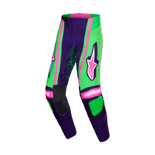 Alpinestars Crossbroek 2026 Techstar Nomur - Deep Paars / Groen / Fluo Roze