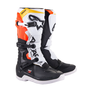 Alpinestars Crosslaarzen Tech 3 - Zwart / Wit / Fluo Rood / Geel