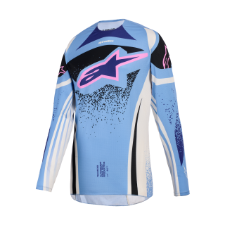 Alpinestars Dames Cross Shirt 2026 Techstar Nomur - Licht Blauw / Off Wit / Zwart