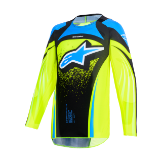 Alpinestars Kinder Cross Shirt 2026 Supertech Nomur - Donker Navy / Fluo Geel / Ucla / Blauw