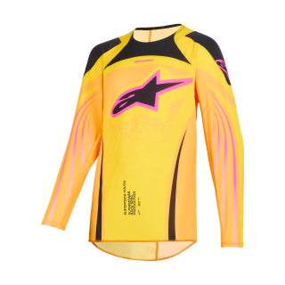 Alpinestars Kinder Cross Shirt 2026 Supertech Nomur - Oranje / Geel / Roze