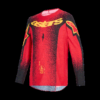 Alpinestars Kinder Cross Shirt 2026 Supertech Scenz - Rood / Zwart / Geel