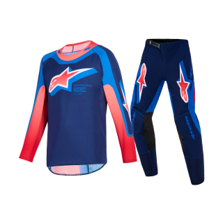 Alpinestars Kinder Crosskleding 2026 Supertech Vista - Donker Navy / Hot Coral / Cobalt