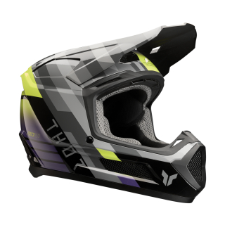 Thor Kinder Crosshelm Fleet Camber - Zwart / Paars